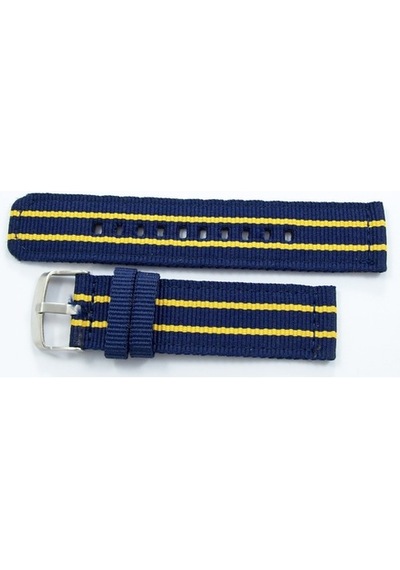 Kumaş Perlon Sarı Lacivert 24Mm Spor Saat Kordonu Kayışı Nato Fb