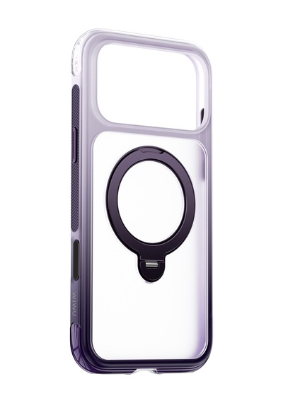 Apple iPhone Uyumlu 17 Pro Kılıf Wiwu As-204 Aeroshield Aurora Ultra M-safe Özellikli Airbag Standlı Kapak Mor