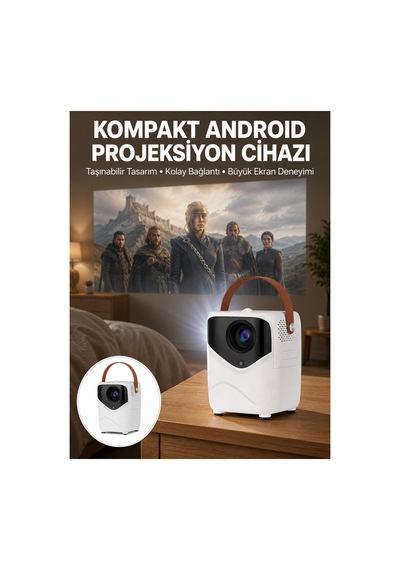 Projeksiyon Ev Sineması Bluetooth 4k Hd Kaliteli Görüntü Kumandalı Yeni Nesil Renkli