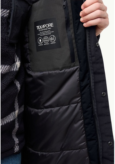 Jack Wolfskin Gletschersee Parka M Erkek Intense R Siyah
