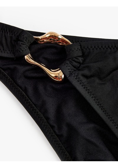 Koton Metal Toka Detaylı Klasik Bikini Altı Siyah 6sak00087mm