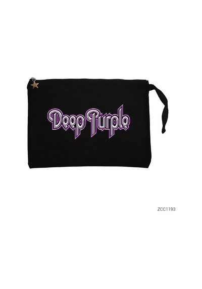 Deep Purple Siyah Clutch Astarlı Cüzdan / El Çantası