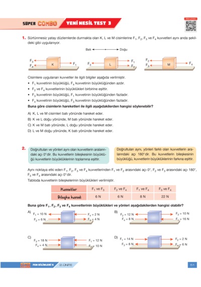 Süper Combo Fen Bilimleri 6. Sınıf Soru Bankası