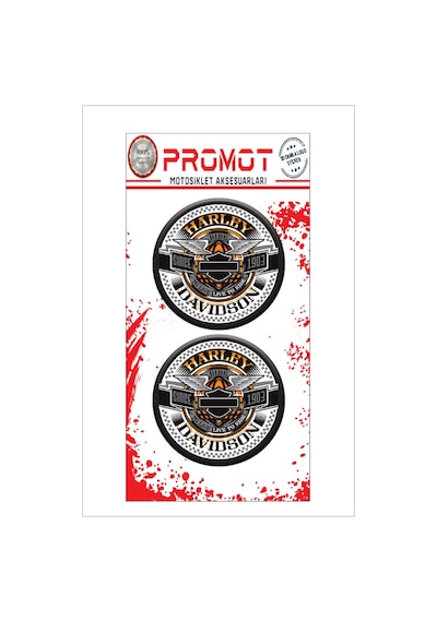 Harley Davıdson 3d Kabartmalı Damla Sticker 5cmx5cm 05
