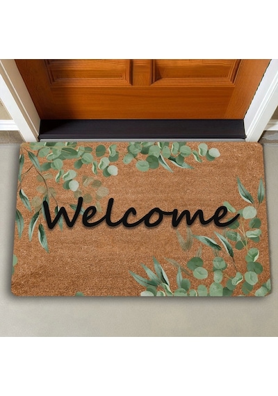 Valerine Life Okaliptüs Yaprakları Welcome Kapı Önü Paspası 45 x 70 CM