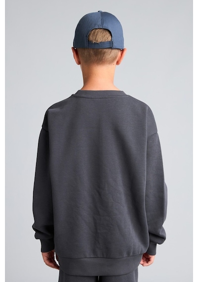 Defacto Bisiklet Yaka Efekt Nakışlı Sweatshirt Erkek Çocuk H9683a826wnar31 Antrasit-ar31