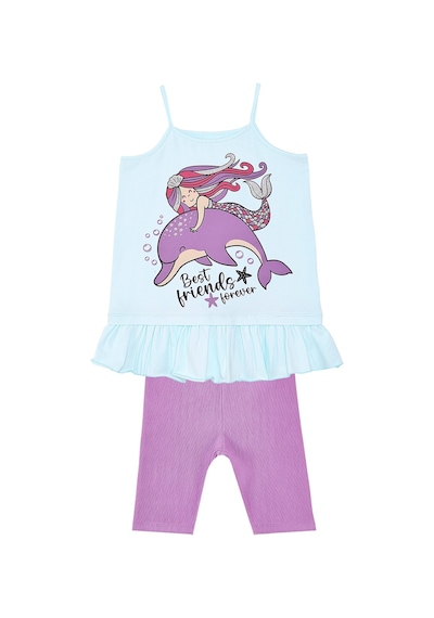 Denokids Best Friends Kız Çocuk Tunik Tayt Takım Çok Renkli