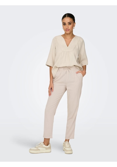 Only Onlcaro-poptrash Easy Linen Kadın Pantolon 15278710 Krem