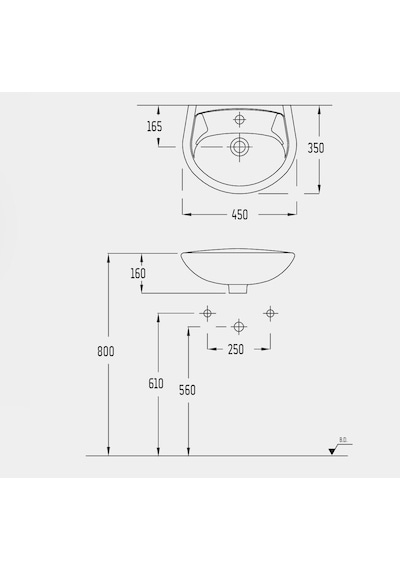 Serel Tek Lavabo Batarya Banklı 35x45 Cm Beyaz - 2741dss000 Diğer