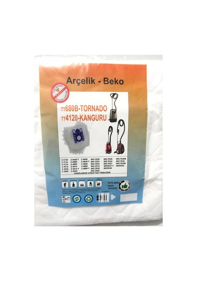 Arçelik S4120 Sentetik Süpürge Uyumlu Toz Torbası 5 Adet