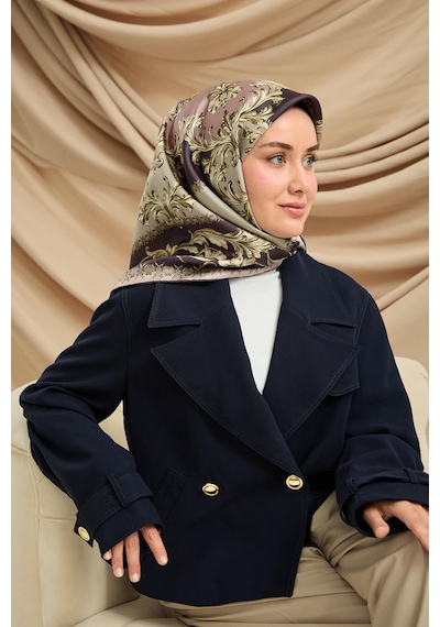 Silk Home Twill İpek Eşarp 11482-25 Koyu Mor, Pudra, Soluk Mor, Yeşil, Krem