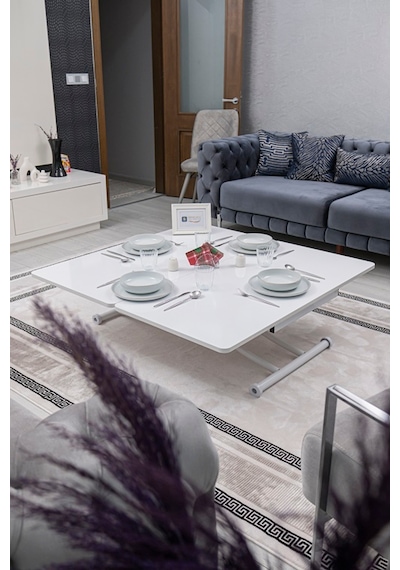 Juppo Üst Tabla Mdf Beyaz Oval Köşe Alt Beyaz İçe K