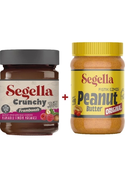 Segella Frambuaz Meyve Parçacıklı Kakaolu Fındık Kreması + %100 Fıstık Ezmesi Original 2 x 350 G