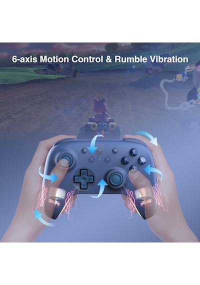 8bitdo Ultimate 2c Bluetooth Controller For Switch 2, Switch/oled/lite, Hall Effect Joysticks, Non-linear Digital Triggers, Remappable L4/r4 Bumpers, 6-axis Motion, Rumble Vibration Darkblue