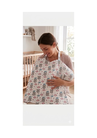 2 Li Paket Müslin Emzirme Önlüğü - %100 Pamuk Nefes Alan Sağlıklı Boyun Askılı 80x90 Cm 2 Katlı Puset Örtüsü - 884533567