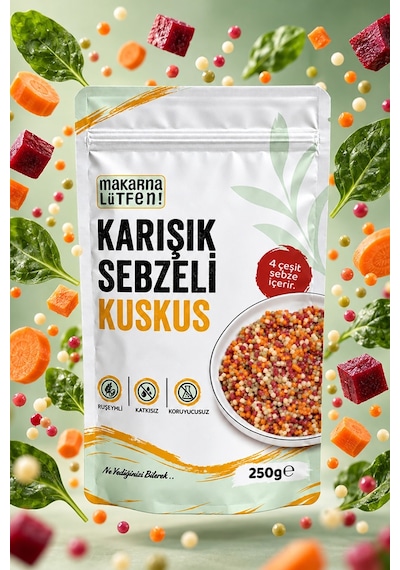 Karışık Sebzeli Kuskus %35 Sebze-250 Gram