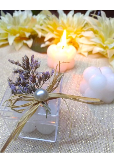 Bernami Mumluk Şamdanpinterest Doğal Çiçekli Bubble Mum Düğün, Nişan, Nikah Şekeri Hediyeliği 20 Adet Diğer