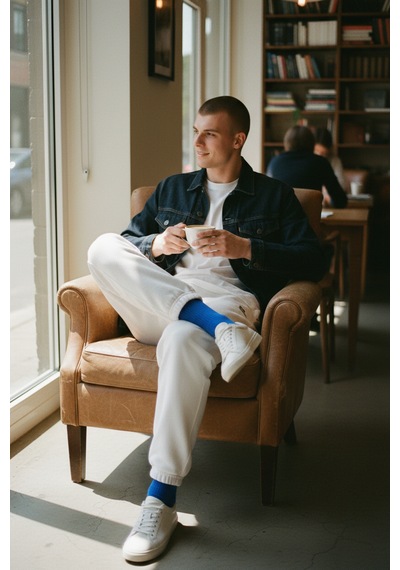 Socks Stores 6 Çift Unisex Renkli Pamuklu Soket Çorap - Renkli Tenis Boy Çorap Mavi