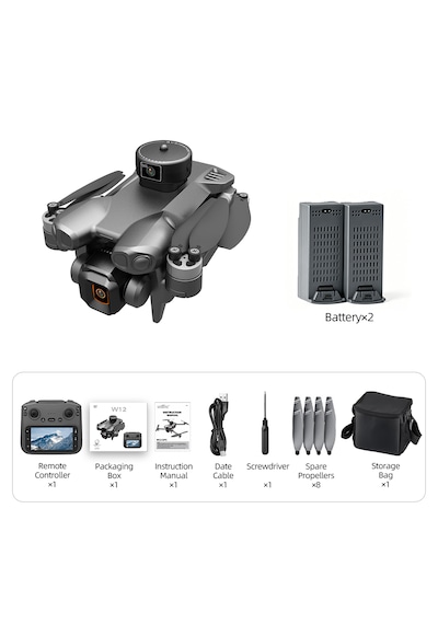 İdragon W12 Gps Drone, Dahili Lcd Ekranlı Kumanda, Hd Kamera, 360 Engel Algılama, Fırçasız Motor, Tek Tuşla Eve Dönüş