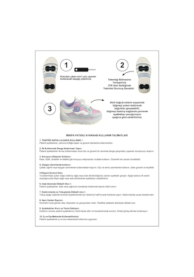 Mira 4 Tekerlekli Patenli Işıklı Spor & Paten Dönüşümlü Çocuk Ayakkabısı Pembe-lila