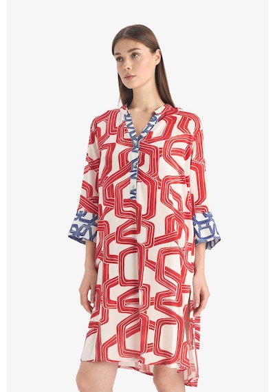 Defacto Regular Fit Desenli Plaj Elbisesi-fall İn Love D0452ax25smrd63 Kırmızı