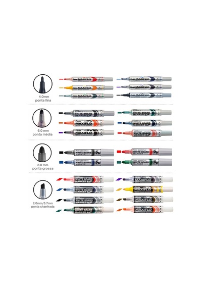 Pentel Mwl5 M Kolay Kuruyan Tahta İle Marker Maxiflo Termos Yuvarlak Uçlu, 2.5 Mm, 1 Adet Genel