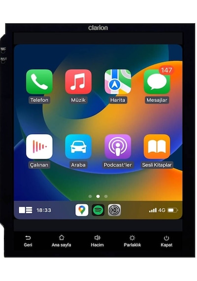 Clarion Gl-300w Tesla Ekran Android Araç Multimedya Sistemi 8 Çekirdek, 4gb Ram, 64gb Hafıza, Bluetooth 10"