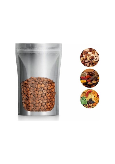 Doypack Pencereli Metalize Kilitli Kese Kağıdı - 1000 Gramlık - 20x30x8 Cm. - 60 Adet