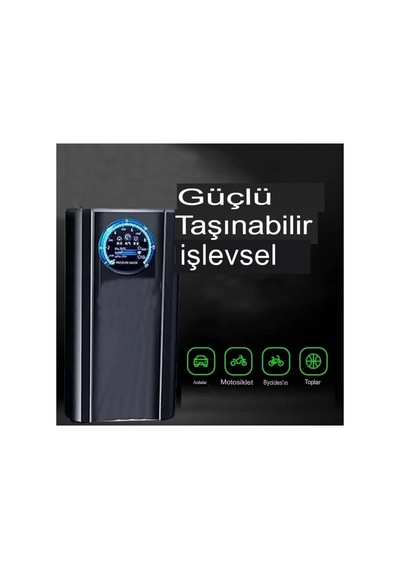 Tr H-9293 Akıllı Dijital Hava Kompresörü, 4000mah, 150psı, Şarjlı, Araç Lastik Top Şişirme Genel