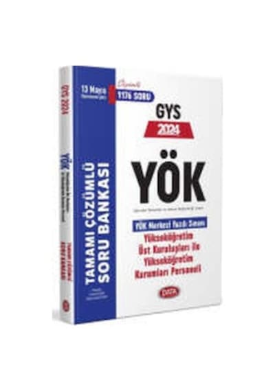 Data Yayınları 2024 YÖK Üst Kuruluşları ile YÖK Personeli GYS Tamamı Çözümlü Soru Bankası
