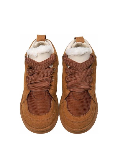 Kadın Vegan Deri Taba Sneakers - Look Who's Here Tasarım Çok Renkli