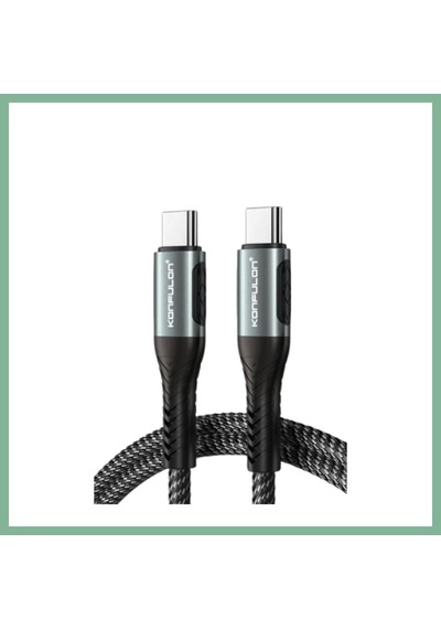 Bşkvirgo Konfulon Dc43 Type-c To Type-c 1m Örgü 60w Hızlı Şarj Kablo - Siyah Bsk2026