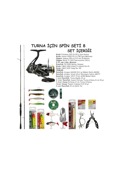 Turna Avı İçin Spin Olta Seti 8