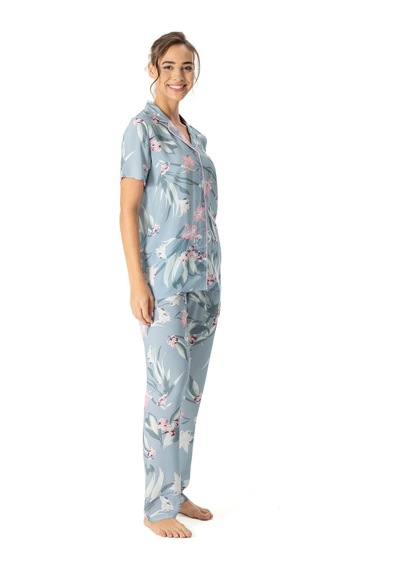 U.S. Polo Assn. U.s Polo Assn. 17047 Kadın Kısa Kollu Önden Düğmeli Pijama Takım-mint Mint