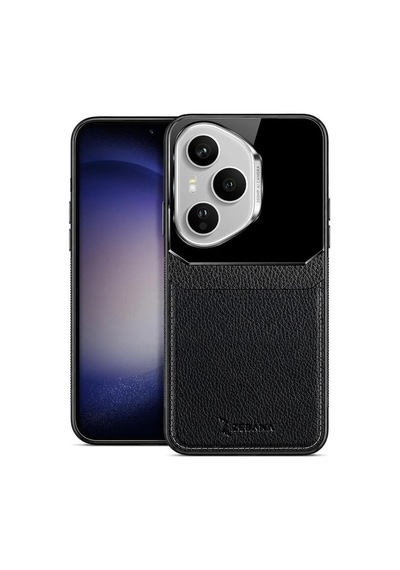 Honor 400 Pro 5g  Kılıf Lens Deri Kılıf Siyah