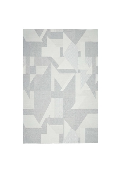 Modern Gri Geometrik Desenli Krem Sisal Halı Dokuma Salon Ve Mutfak Halısı Çok Renkli