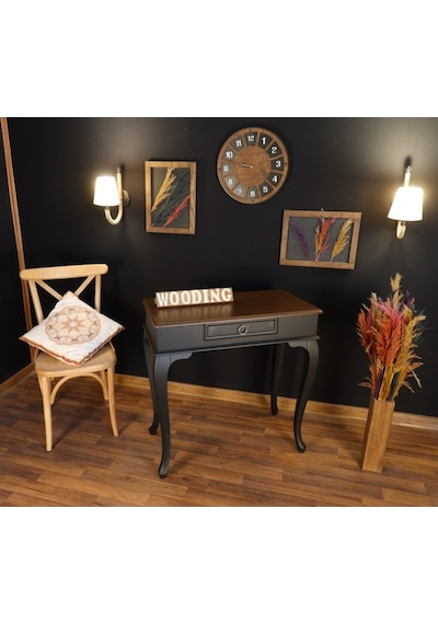 Wooding 80 Cm Çekmeceli Masif Siyah Ceviz Dresuar (548586910) Siyah