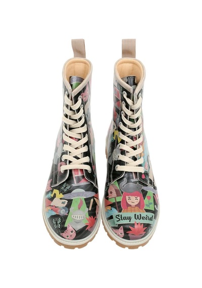 Kadın Vegan Deri Çok Renkli Uzun Bot - Stay Weird Tasarım Multicolor