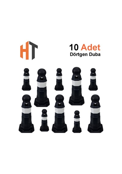 10'lu Antik Yol Dubası Seti Siyah 50 Cm Siyah