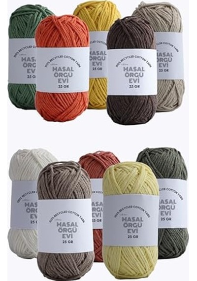 25 Gram Mini Cotton Serisi%100 Pamuk Örgü İpi 10 Renk Punch Ve Amigurumi İpi Sonbahar