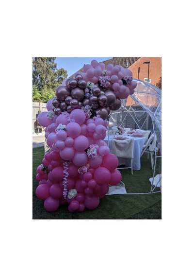 Krom Pembe Makaron Pembe Ve Fuşya Balon Zinciri 100 Adet Mix