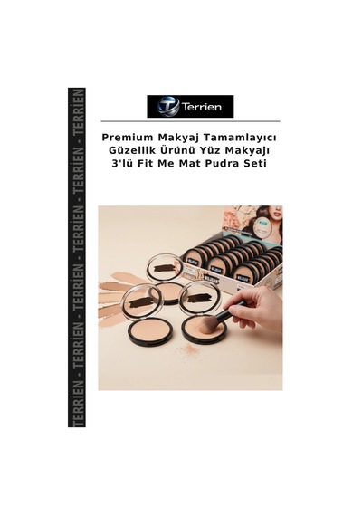Premium Makyaj Tamamlayıcı Güzellik Ürünü Yüz Makyajı 3'lü Fit Me Mat Pudra Seti Çok Renkli