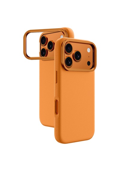 Apple Uyumlu iPhone 17 Pro M-safe Şarj Özellikli Standlı Amazingthing Glamour Mag Serisi Pu Kapak Turuncu Turuncu