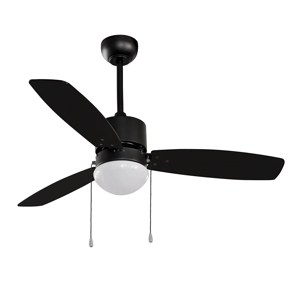 111 Cm Siyah 3 Kanatlı Led Tavan Vantilatörü 55 Watt Hız Ayarlı Modern Tasarım