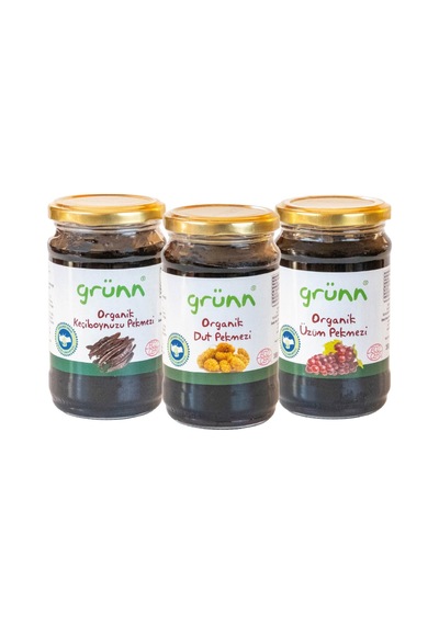 Organik Pekmez Tanışma Seti Üzüm Pekmezi + Dut Pekmezi + Keçiboynuzu Pekmezi 3 380 Gr
