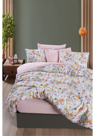 Mystory Home Lastikli Çarşaflı Tek Kişilik Nevresim Takımı Lily