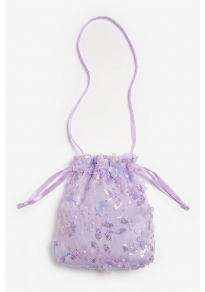 Le Mabelle Lila Çiçek Ve Pul Detaylı Kız Çocuk Çanta Lila