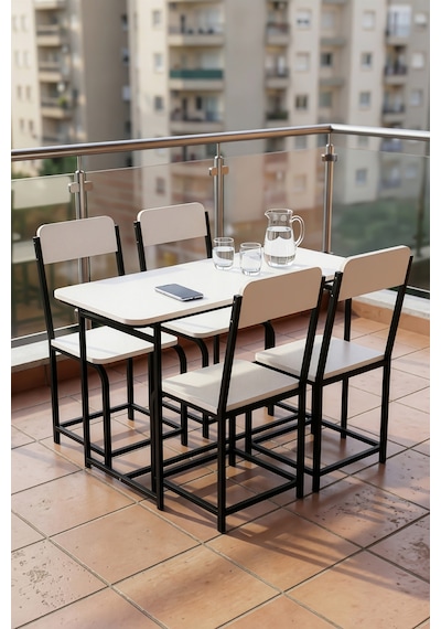 Mutfak Masa Takımı 4 Sandalyeli Yemek Masası Set Cafe Balkon Bahçe Masa Sandalye Minör 9800 Beyaz Mutfak Masa Takımı 4 Sandalyeli Yemek Masası Set Cafe Balkon Bahçe Masa Sandalye Minör 9800 Beyaz