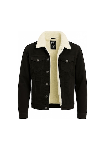 Fabio Cassani Zbd Erkek Slim Fit Kürklü Kot Ceket - 7432 Siyah
