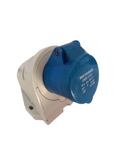 Metesan Cee Norm 3x16a Ip44 Duvar Prizi Eğik Gövde Vida Bağlantılı